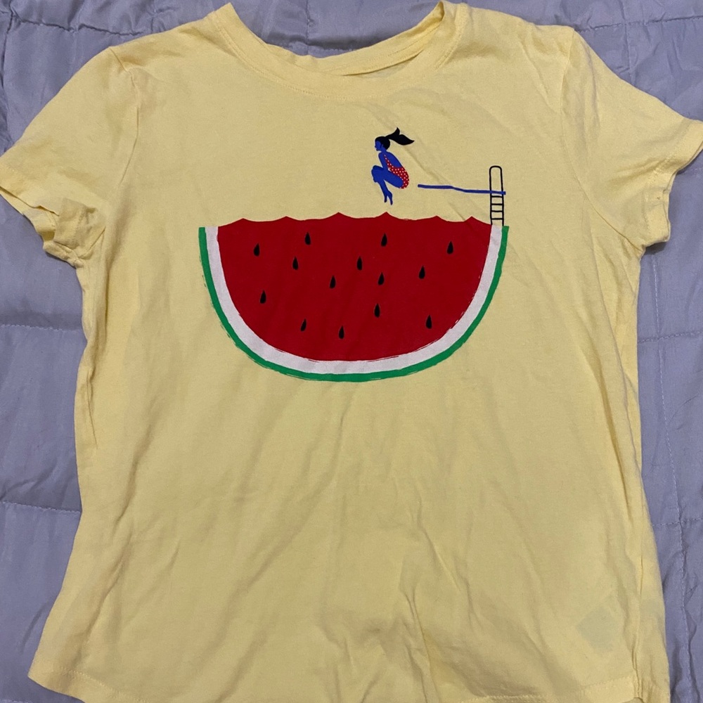 Girls Watermelon Yellow Short sleeve shirt